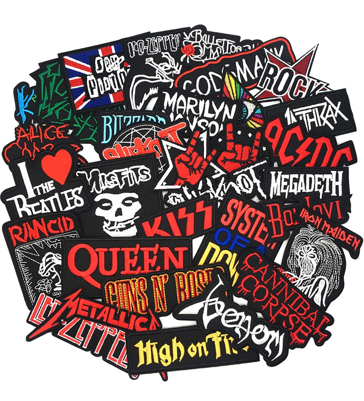 Digitizers Patch: Band-Patches-Iron-on-Rock-Music-Badges-Hippie-Punk-Stickers-for-Clothes