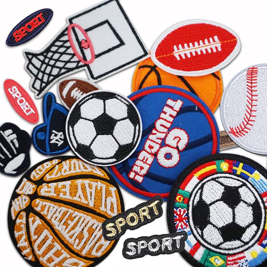 Digitizers Patch: Sport-Iron-on-Patches-for-Clothing-Jeans-Football-Basketball-Rugby-Baseball-Embroidered-Applique-Patches-for-Clothes-Backpack-Jackets
