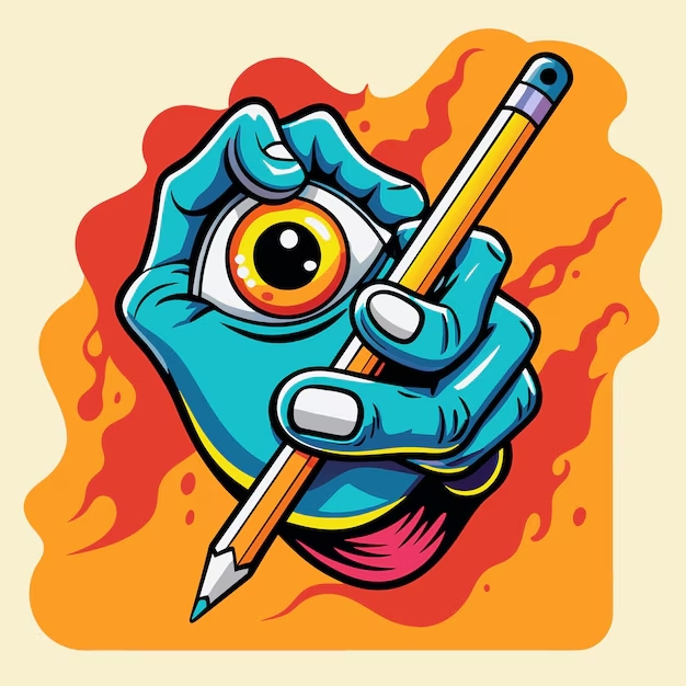 Digitizers Patch: drawing-cartoon-owl-with-pencil-it-vector-artwork