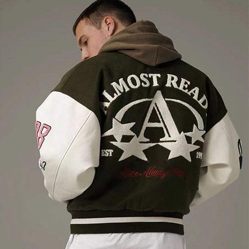 digitizers patch Customized Chenille Embroidery Varsity Jacket Unisex