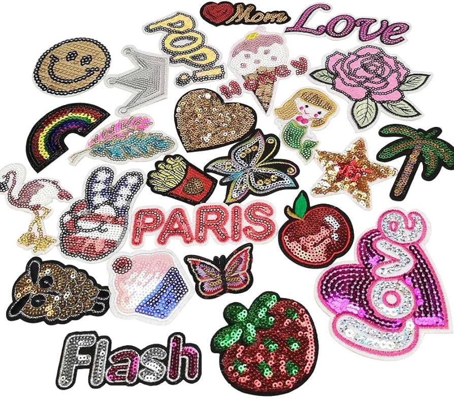 Sequins Iron on sew on Patches Dress Plant Backpack Hat Decoration